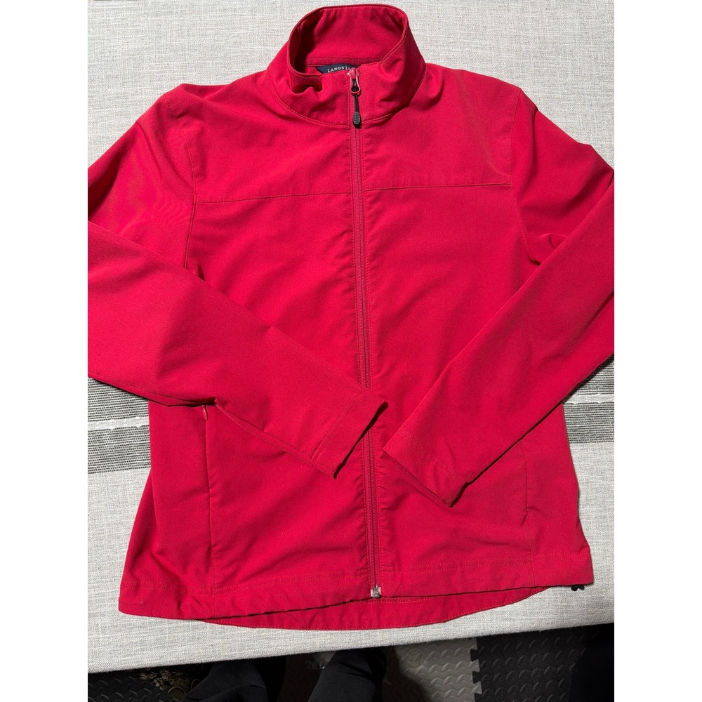 Lands End Womens‎ Red Zip Up Jacket Lightweight Activewear Size Small